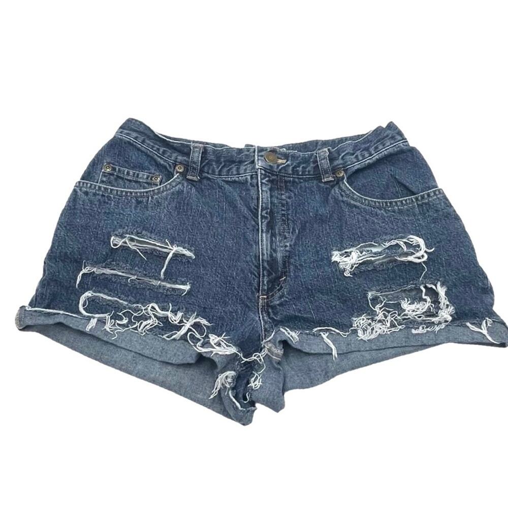 L.L.BEAN denim distressed jean shorts size 8